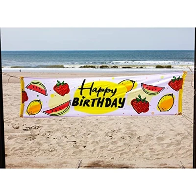 Afbeelding van Boland Polyester banner Fruit &#039;Happy Birthday&#039; Tropisch