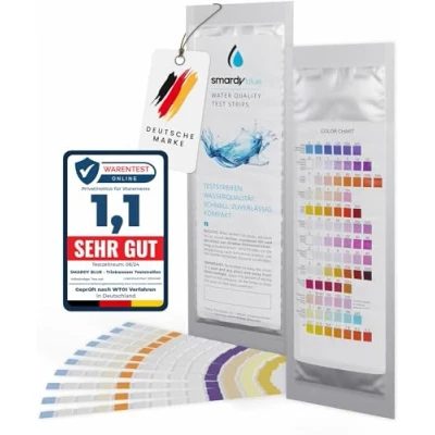 Afbeelding van SMARDY 13 in 1 Tester voor zwembadwater en spa, 10 x drinkwaterteststrips, kwaliteitsanalyse leidingwater, hardheid pH, chloornitraat