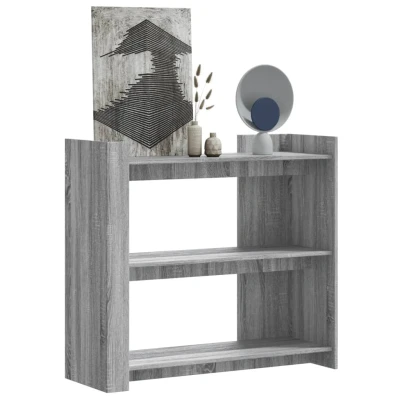 Afbeelding van Wandtafel 100x35x90 cm bewerkt hout grijs sonoma eikenkleurig