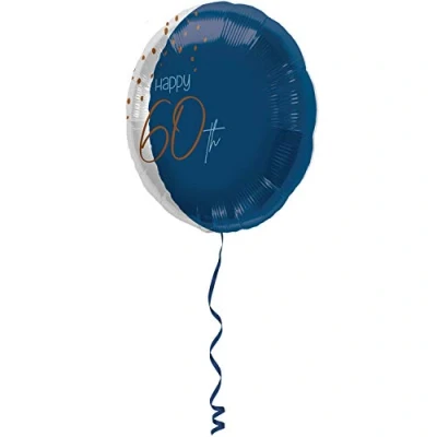 Afbeelding van Folat Folieballon 60 Jaar Elegant True Blue 45cm
