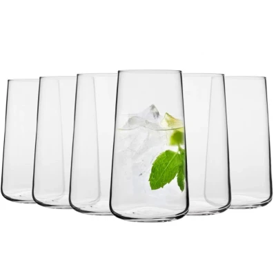 Afbeelding van Krosno Glazen voor water, vruchtensap, dranken, elegant design, 6 stuks, inhoud 600 ml, Infinity collectie, ideaal thuis, restaurant, party, vaatwasmachinebestendig