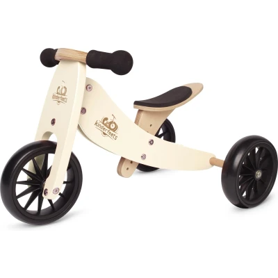 Afbeelding van Kinderfeets 2 in 1 houten loopfiets &amp; driewieler vanaf jaar Tiny Tot Cream