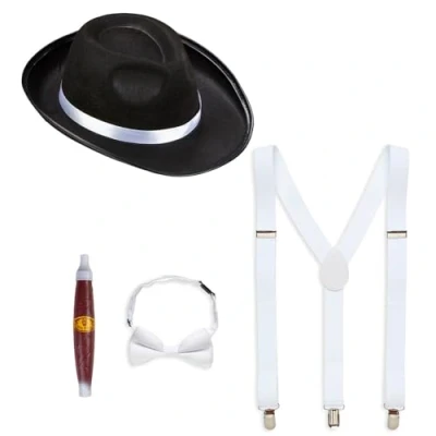 Afbeelding van Widmann Maffia Kostuum Italiaanse Gangster Accessoire Set Carnavalskleding Verkleedkleding