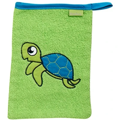 Image de Playshoes débarbouillette tortue 20 cm vert