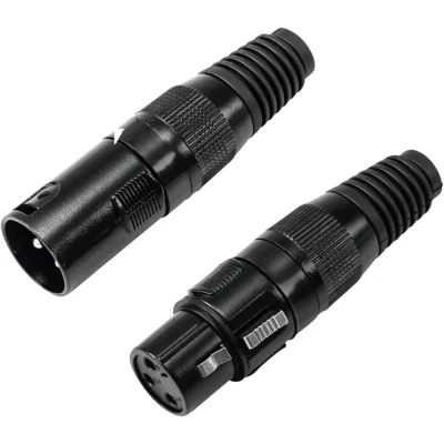 Afbeelding van Omnitronic XLR socket/plug set 3pin Zwart housing 5x