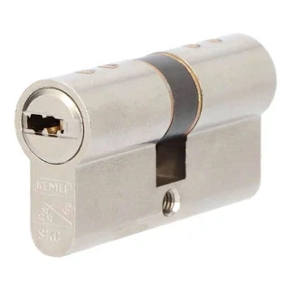 Afbeelding van Nemef dubbele veiligheidsprofielcilinder NF4 30/30 SKG*** mat vernikkeld (Verpakt in blister)