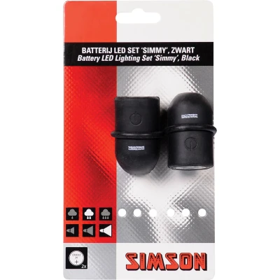 Afbeelding van Simson Batterij LED set Simmy 3 LED&#039;s 29 LUX 13.5 Zwart