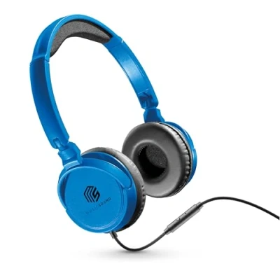 Afbeelding van Music Sound HEADBAND Basic draad Opvouwbare in ear hoofdtelefoon met kabel en microfoon 3,5 mm jack blauw
