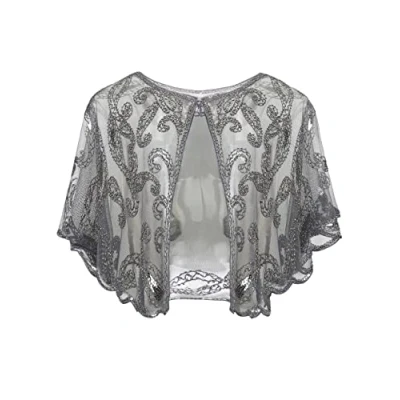 Afbeelding van ArtiDeco damessjaal, jaren 1920, met pailletten, art deco, vintage, sjaal, omslagdoek