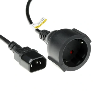 Image de ACT Câble d&#039;alimentation IEC 60320 C14 pour Type F (F) CA 250 V 10 A 60 cm noir