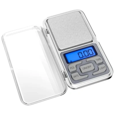 Afbeelding van Fousenuk Keukenweegschaal, precisieweegschaal, hoge precisie, 500 g/0,01 g, elektronische weegschaal met lcd display en tarra functie, mini van roestvrij staal voor huis keuken