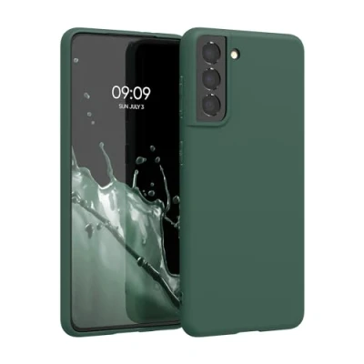 Afbeelding van kwmobile telefoonhoesje geschikt voor Samsung Galaxy S21 Hoesje smartphone Back cover in dennengroen