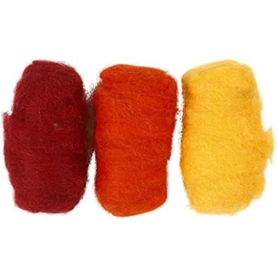 Afbeelding van Colortime Gekaarde Wol Rood/ Geel 10 Gram 3 Stuks