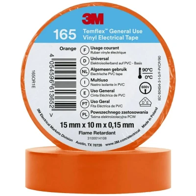 Afbeelding van 3M Temflex™ 165 165OR1E Isolatietape Temflex Oranje (l x b) 10 m 15 mm 1 stuk(s)