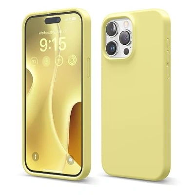 Afbeelding van elago Vloeibare siliconen hoesje compatibel met iPhone 15 Pro Max, van hoge kwaliteit, integraal beschermend omhulsel [4 laags schokbestendige structuur], zachte anti kras microvezel voering