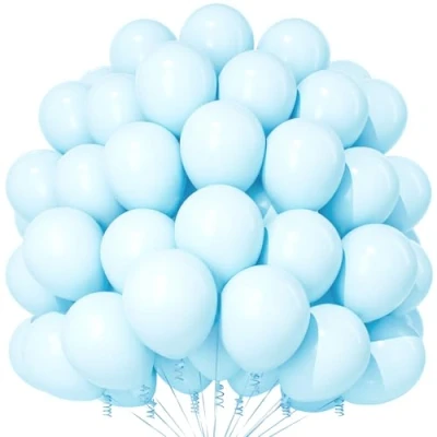 Afbeelding van Teselife 100 stuks macaron blauwe latexballonnen van 30,5 cm voor verjaardagsfeest, bruiloft, verloving, babyshower, geslachtsonthulling, decoratie