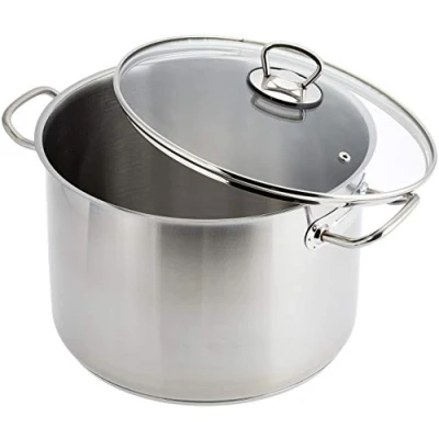 Afbeelding van GSW Stahlwaren GmbH Jumbo steelpan 26 x 18 cm 10 liter roestvrij staal zilver / transparant 30
