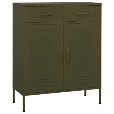 Afbeelding van Opbergkast 80x35x101,5 cm staal olijfgroen