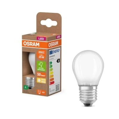 Afbeelding van Osram LED Classic E27 Peer Filament Mat 1.2W 255lm 827 Zeer Warm Wit Vervangt 25W