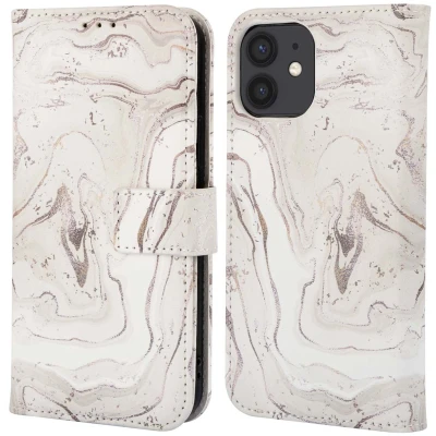 Afbeelding van imoshion Hoesje Geschikt voor iPhone 12 / Pro Design Bookcase smartphone Sandy Marble