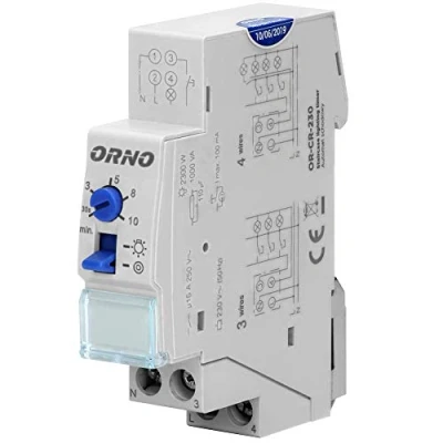Afbeelding van Orno CR 230 Elektronische timerschakelaar, traptimer, V, maximale belasting 2300 W, montage DIN rail