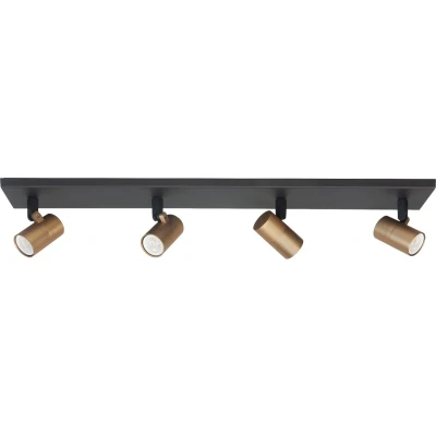 Afbeelding van Spot Piccolo Zwart Goud GU10 mini 35mm 4 Lichts Balk