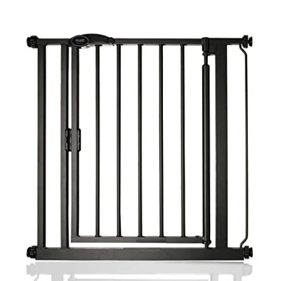 Afbeelding van Safetots Traphekje Drukbevestiging Zelfsluitend Assortiment, 75 cm 82 (42 opties beschikbaar), Mat Zwart, Babyhekje, Veiligheidshekje voor Peuter, Eenvoudige Installatie.