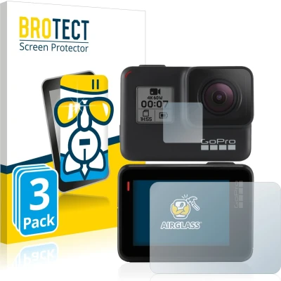 Afbeelding van BROTECT Screenprotector voor GoPro Hero 7 Black Folie Beschermfolie Beschermglas transparant (3 Stuks)