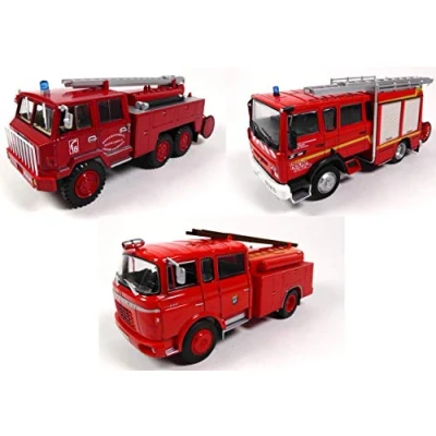 Afbeelding van OPO 10 Set van 3 brandweerwagens 1/43 compatibel met Renault VI S180 + BERLIET GAK FF 6x6 (P2+P8+P11)