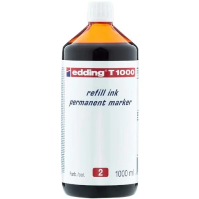 Afbeelding van edding T1000 navulinkt voor permanent markers kleur: rood grote fles 1000ml