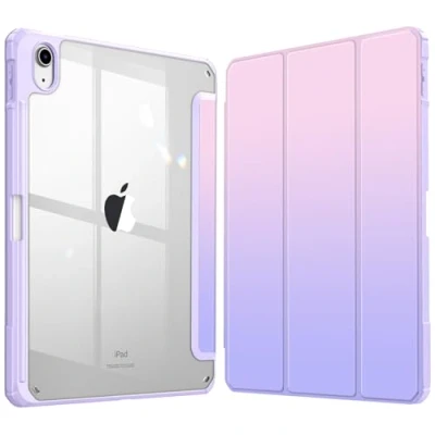 Afbeelding van Fintie Hybride hoes voor iPad 10e generatie 2022 (10,9 inch) met penhouder, stootvaste beschermhoes transparante harde aan de achterkant, schaduw fantasie