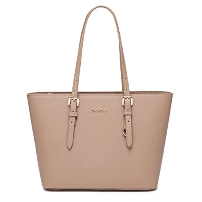 Afbeelding van David Jones boodschappentas voor dames met schouderriem, PU leer, lange handgreep, shopper, capaciteit, middelgroot, elegante stadstas, Roze, Elegant