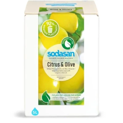 Afbeelding van Sodasan Vloeibare Zeep Citrus &amp; Olijf 5L Grootverpakking