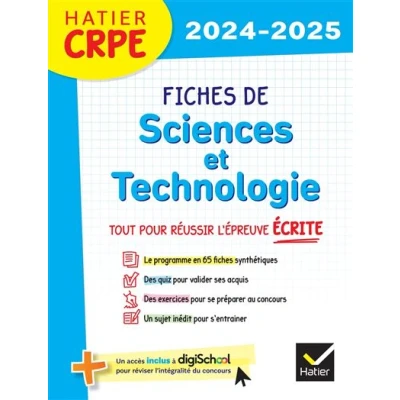 Image de Hatier CRPE Fiches de Sciences et Technologie Epreuve écrite 2024/2025