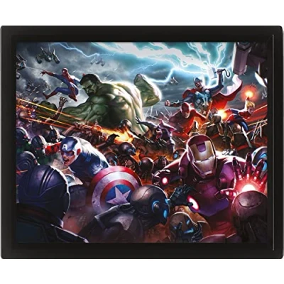 Afbeelding van Marvel Future Heroes Assault 3D Poster Met Lijst 3x23x28cm