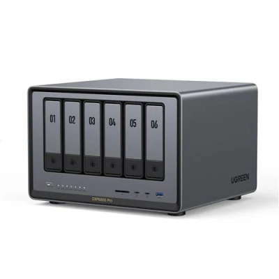 Image de Serveur NAS Ugreen 6 baies DXP6800 pro 160 To Gris anodisé