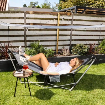 Afbeelding van BluMill Hangmat met standaard en zonnescherm