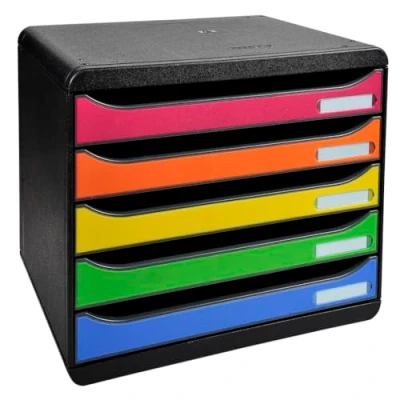 Afbeelding van Exacompta Bureauladeblok Big Box Plus Horizon Harlequin 5 lades