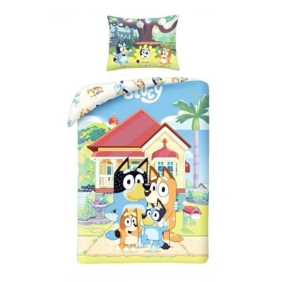 Afbeelding van Bluey Dekbedovertrek Family Eenpersoons 140 x 200 + 70 90 cm Katoen