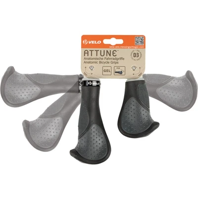 Afbeelding van Handvatset Velo Comfort 3D Gel 135/92mm Zwart/Grijs