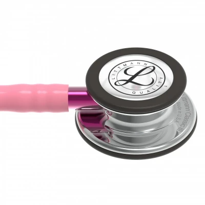 Afbeelding van Littmann Classic III Stethoscoop 5962 spiegelend borststuk, parelroze slang, roze steel en rookkleurige headset, 69 cm