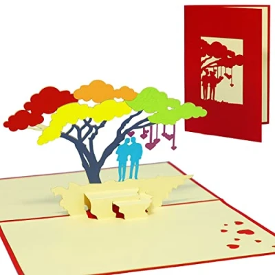 Afbeelding van LINPOPUP® huwelijkskaarten 3D wenskaart homoseksuele huwelijksuitnodigingen homohuwelijk uitnodigingen huwelijk van hetzelfde geslacht (nr. 208)