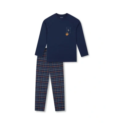 Afbeelding van Schiesser SET Pyjama, Heren, Maat: 152, Dunkelblau