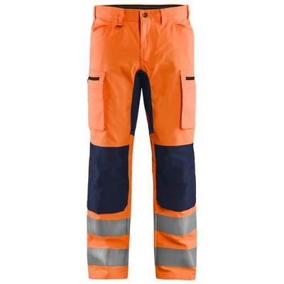 Image de Pantalon haute visibilité à stretch orange fluo marine Blåkläder