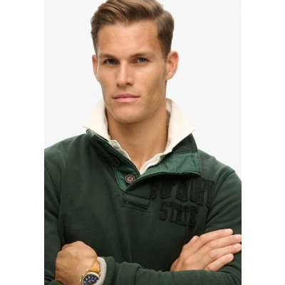 Afbeelding van Superdry Vintage Athletic trui met halve knoopsluiting Heren Truien