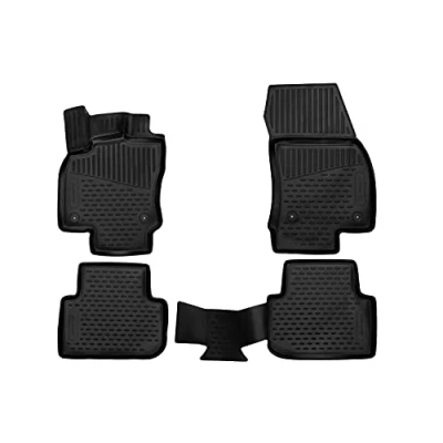 Afbeelding van Element 3D rubberen vloermatten voor VW Tiguan II 2016 2024 100% perfecte pasvorm, robuuste universele autovloermatten auto&#039;s, rubber