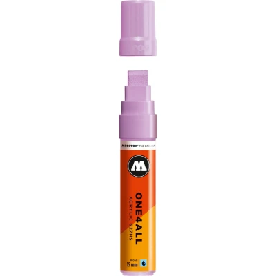 Afbeelding van Molotow ONE4ALL 15mm Acryl Marker Pastel paars Geschikt voor vele oppervlaktes zoals canvas, hout, steen, keramiek, plastic, glas, papier, leer...