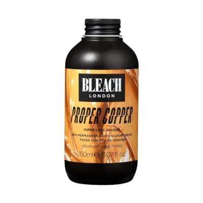 Afbeelding van BLEACH LONDON Proper Copper Semi permanente haarkleurcrème warm kastanjebruin, veganistisch, dierproefvrij, tijdelijke levendige kleurstof (150 ml)