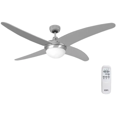 Afbeelding van Plafondventilator met licht EDM Caspio 60 W Verchroomd