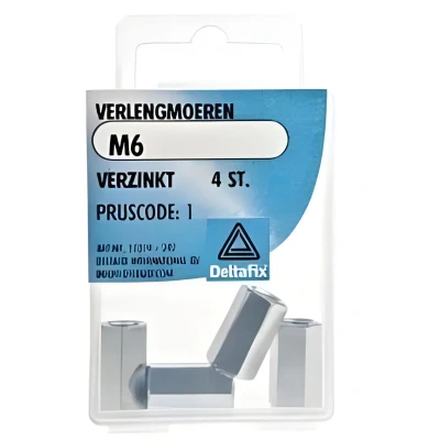 Afbeelding van Deltafix Verlengmoeren M6 4 stuks